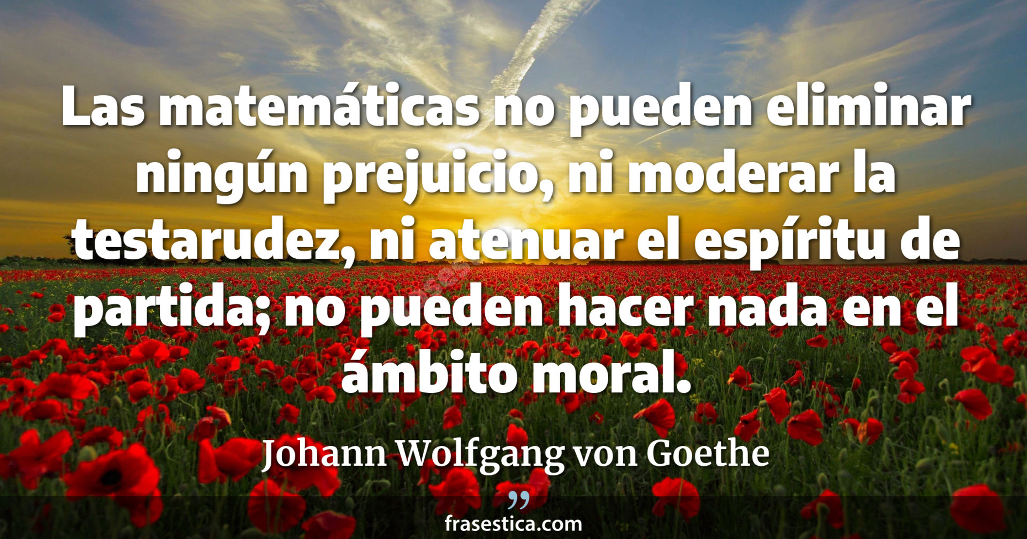 Johann Wolfgang von Goethe frase Las matemáticas no pueden eliminar