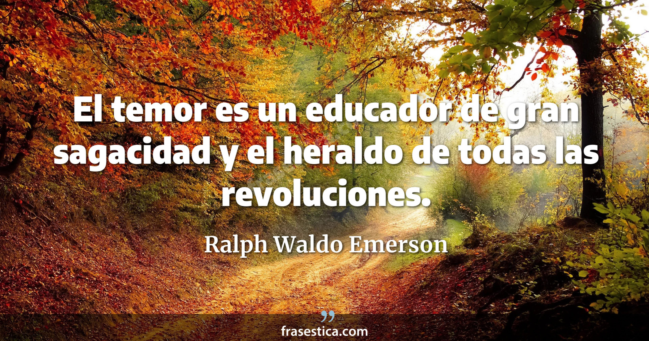 El temor es un educador de gran sagacidad y el heraldo de todas las revoluciones. - Ralph Waldo Emerson