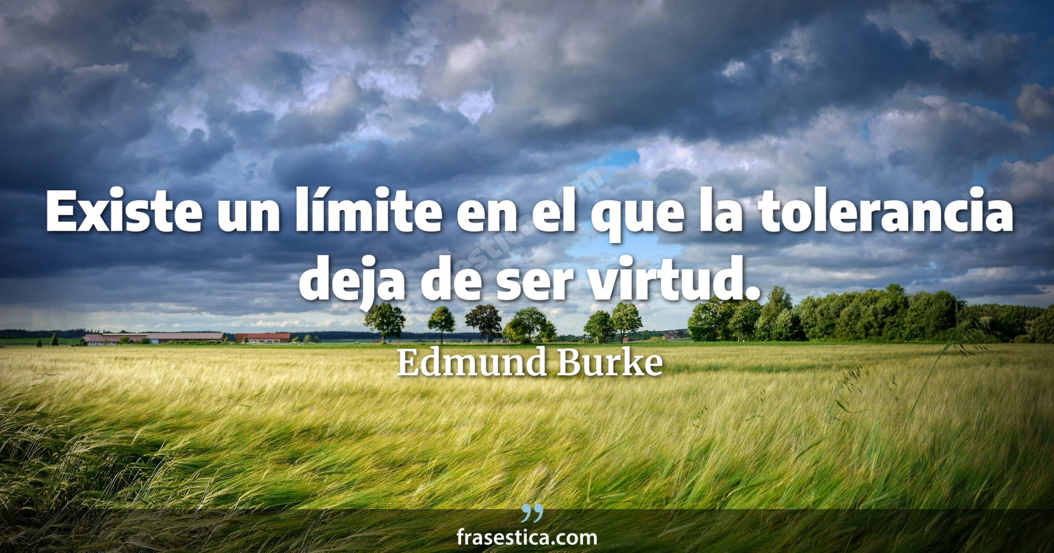 Existe un límite en el que la tolerancia deja de ser virtud. - Edmund Burke