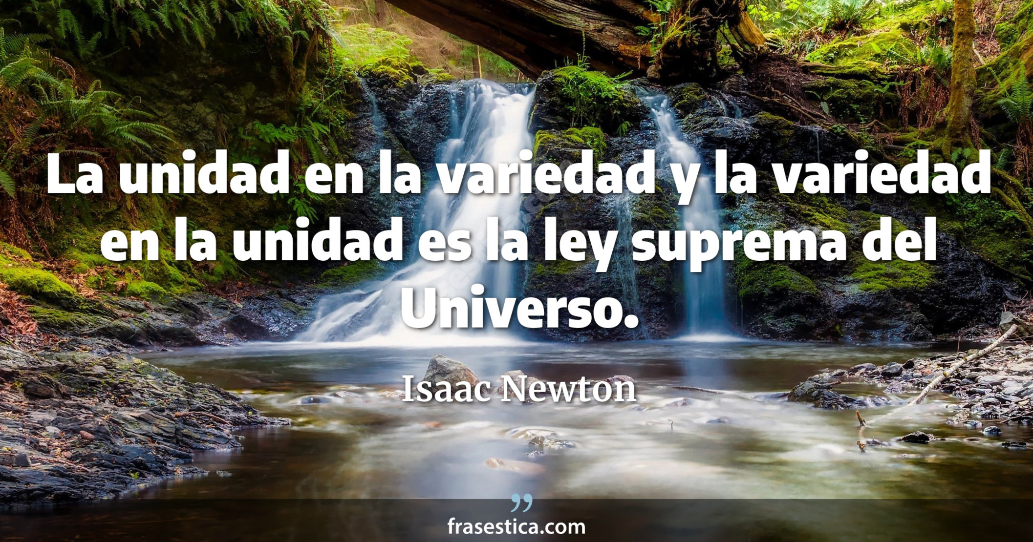 La unidad en la variedad y la variedad en la unidad es la ley suprema del Universo. - Isaac Newton