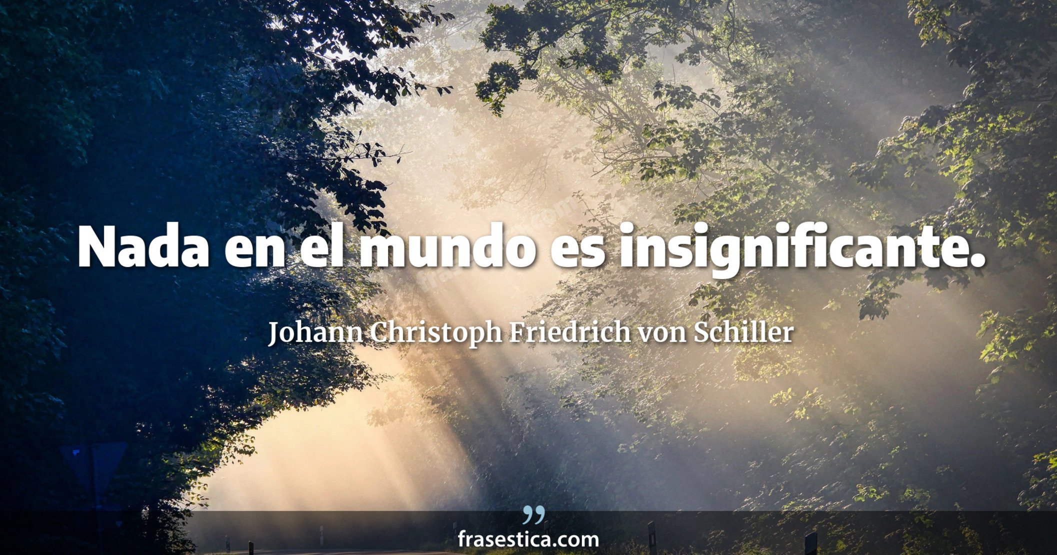 Nada en el mundo es insignificante. - Johann Christoph Friedrich von Schiller