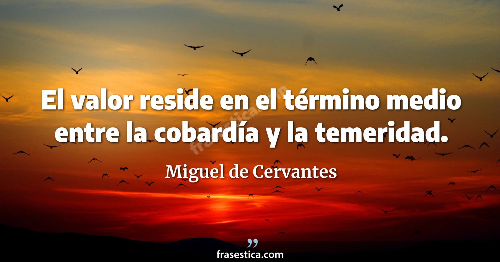 El valor reside en el término medio entre la cobardía y la temeridad. - Miguel de Cervantes