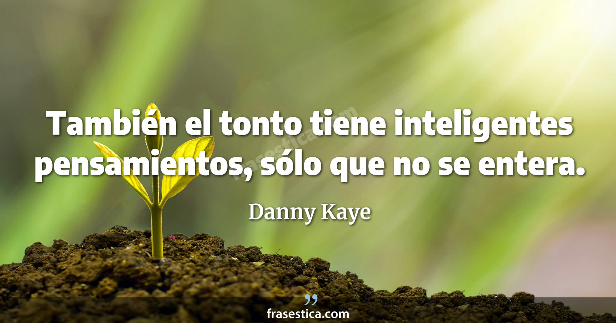 También el tonto tiene inteligentes pensamientos, sólo que no se entera. - Danny Kaye