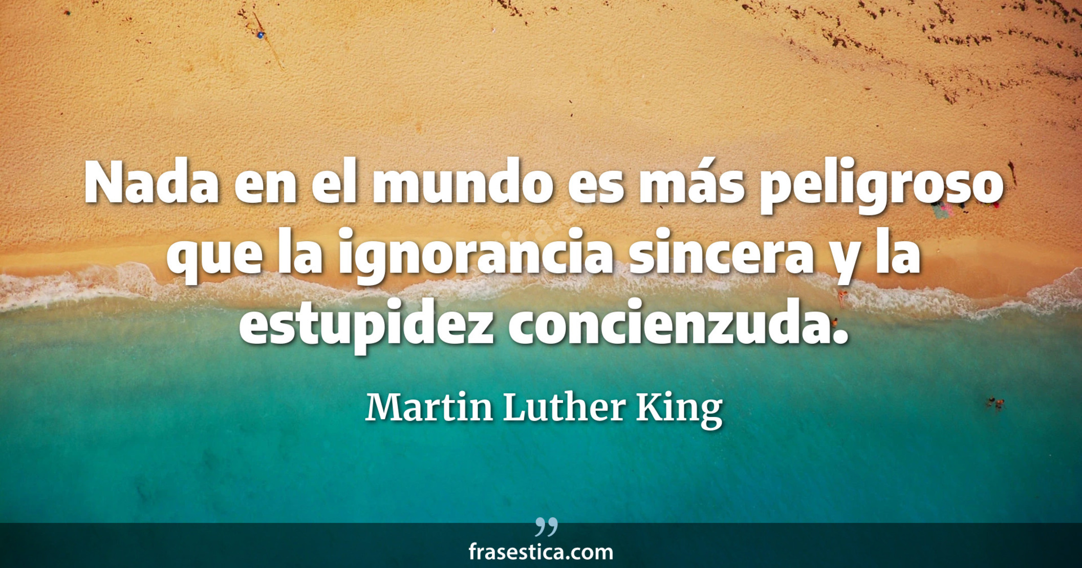 Nada en el mundo es más peligroso que la ignorancia sincera y la estupidez concienzuda. - Martin Luther King