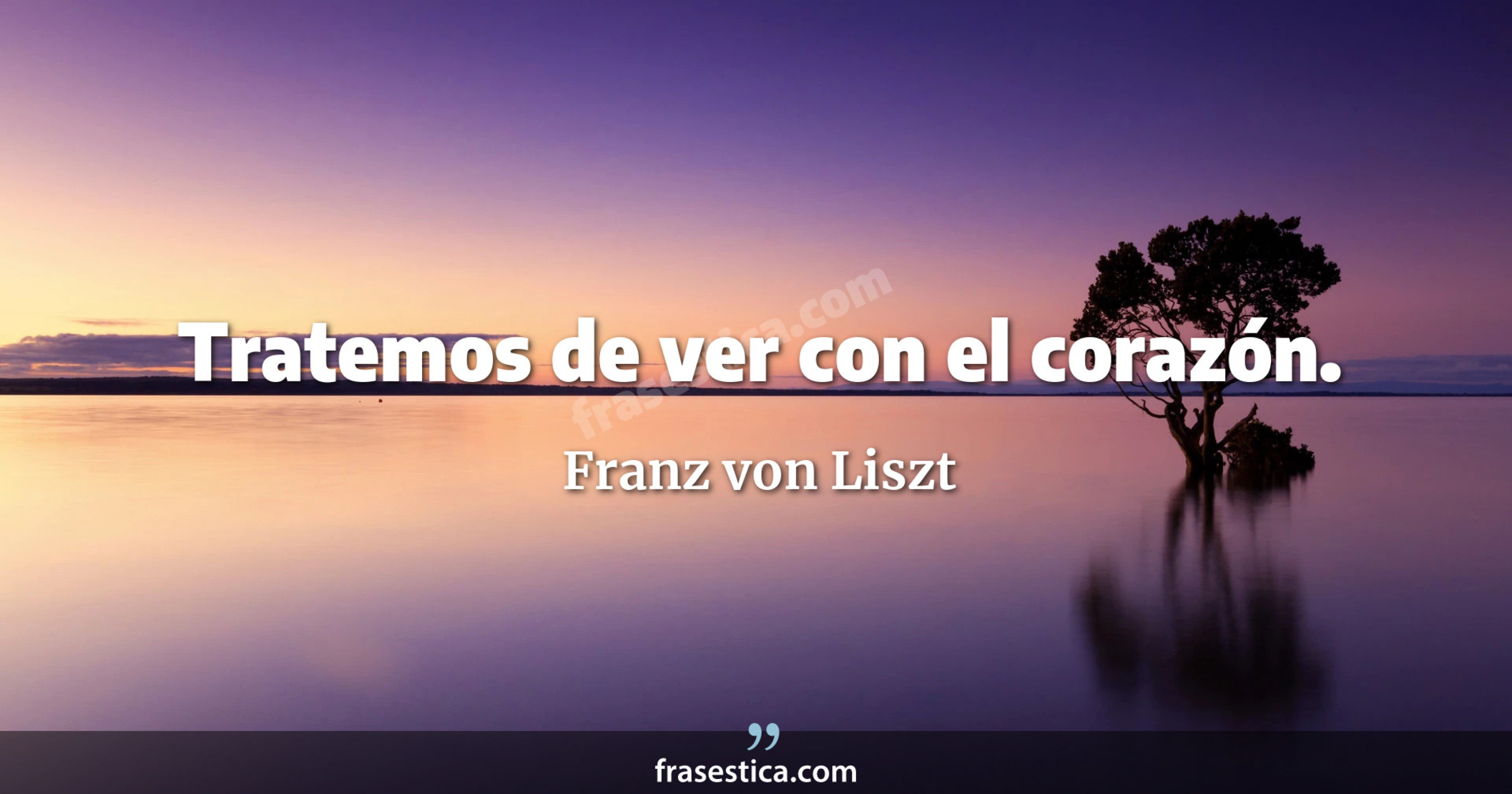 Tratemos de ver con el corazón. - Franz von Liszt