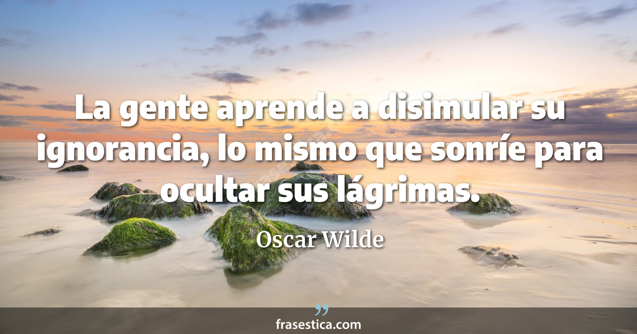 La gente aprende a disimular su ignorancia, lo mismo que sonríe para ocultar sus lágrimas. - Oscar Wilde