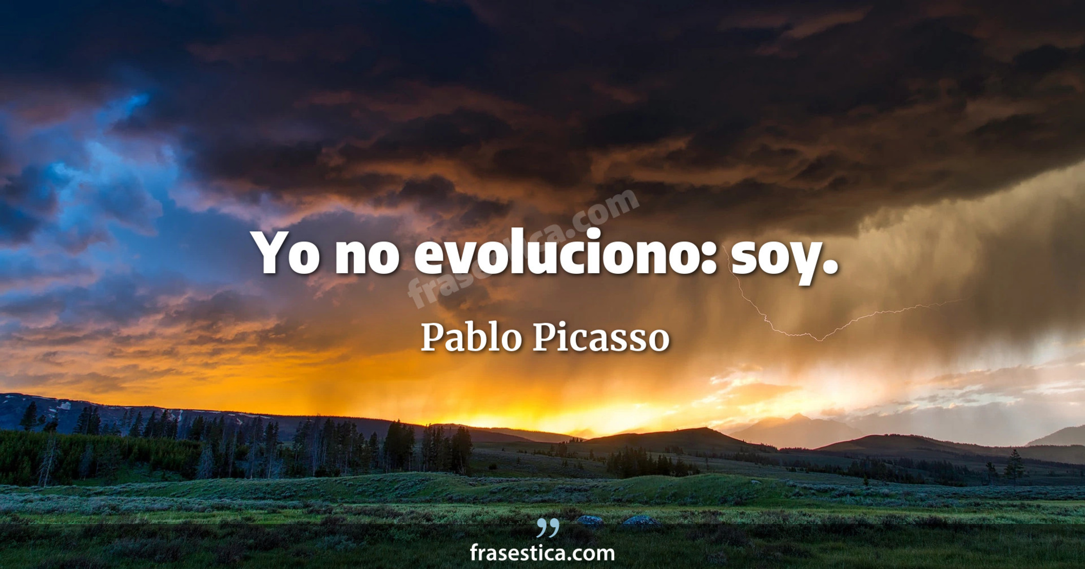 Yo no evoluciono: soy. - Pablo Picasso