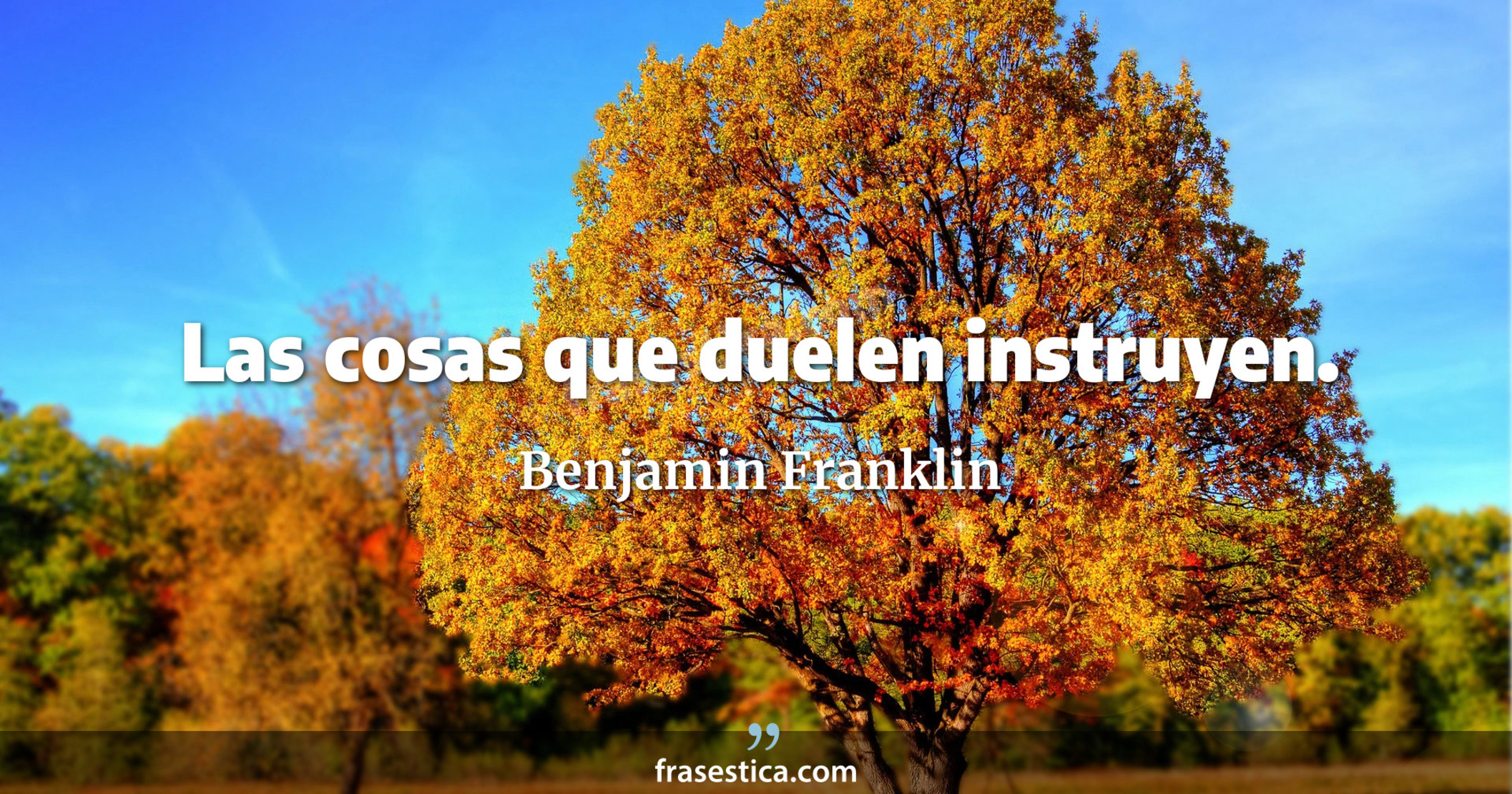 Las cosas que duelen instruyen. - Benjamin Franklin