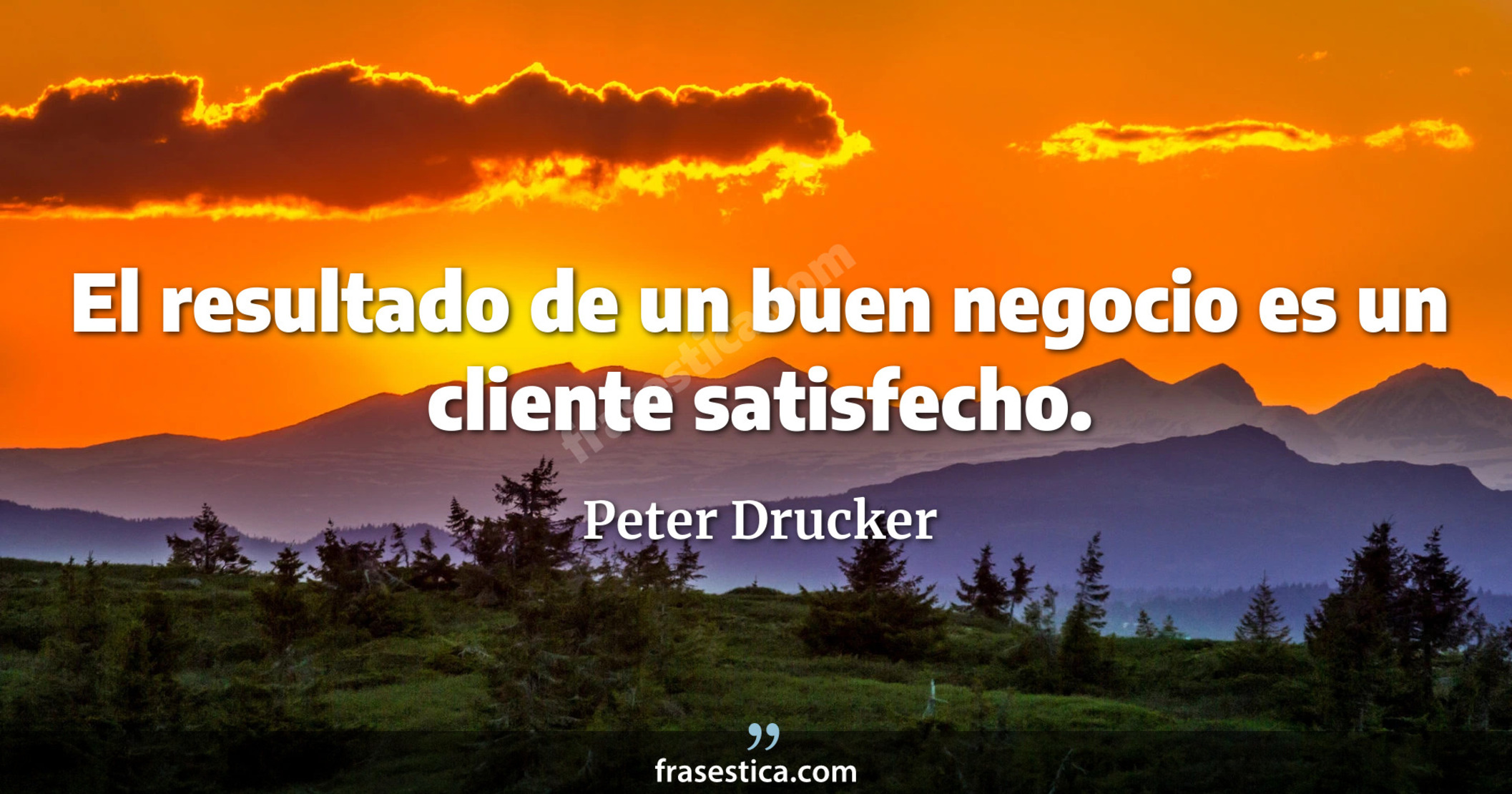 El resultado de un buen negocio es un cliente satisfecho. - Peter Drucker