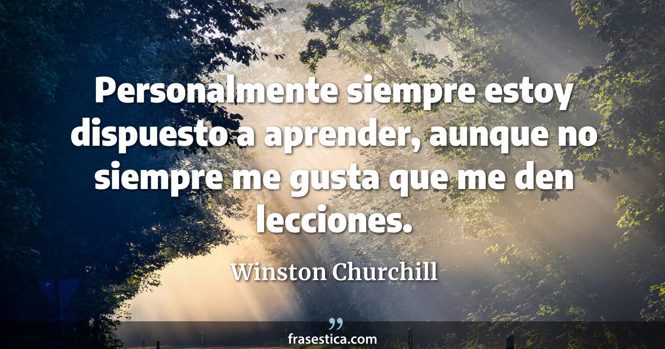 Personalmente siempre estoy dispuesto a aprender, aunque no siempre me gusta que me den lecciones. - Winston Churchill