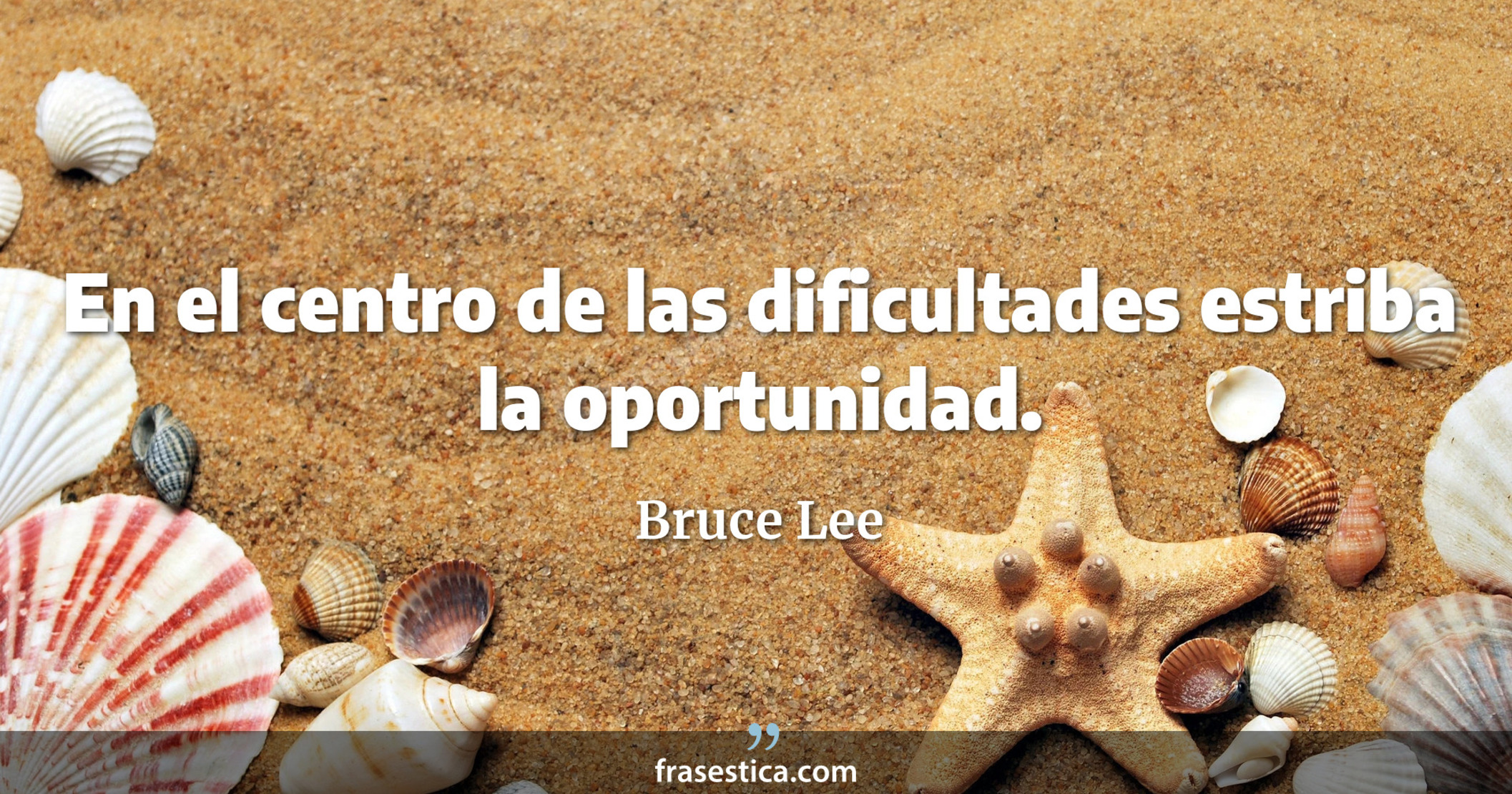 En el centro de las dificultades estriba la oportunidad. - Bruce Lee