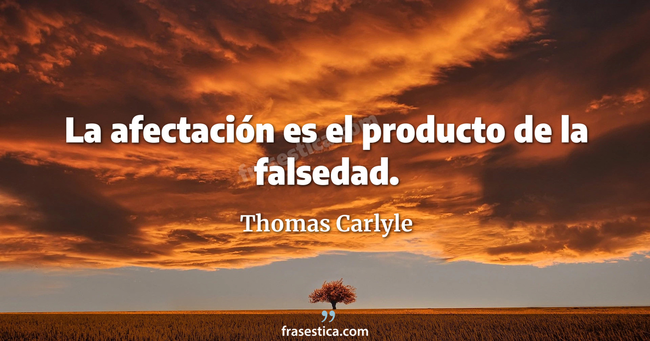 La afectación es el producto de la falsedad. - Thomas Carlyle