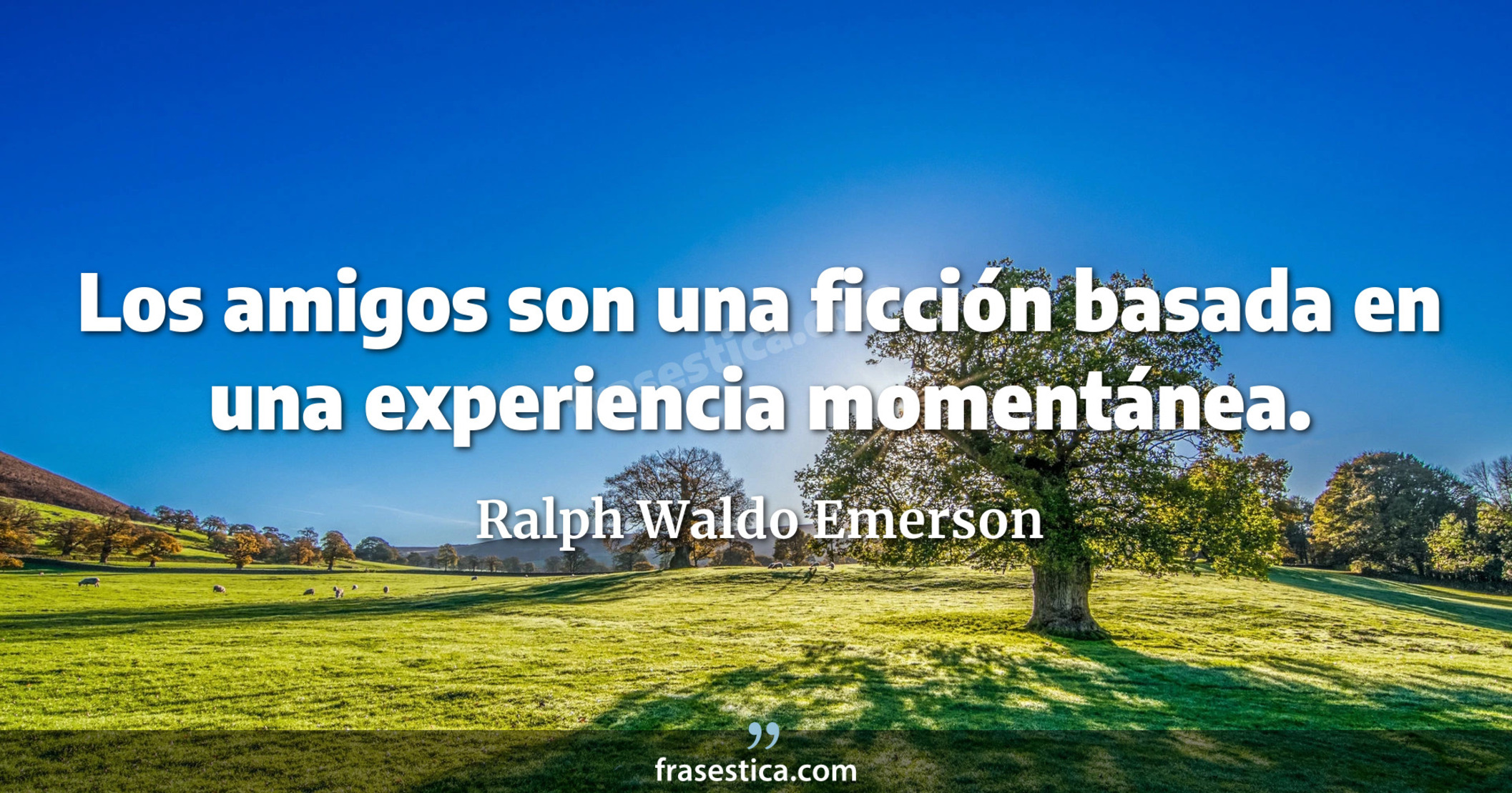 Los amigos son una ficción basada en una experiencia momentánea. - Ralph Waldo Emerson