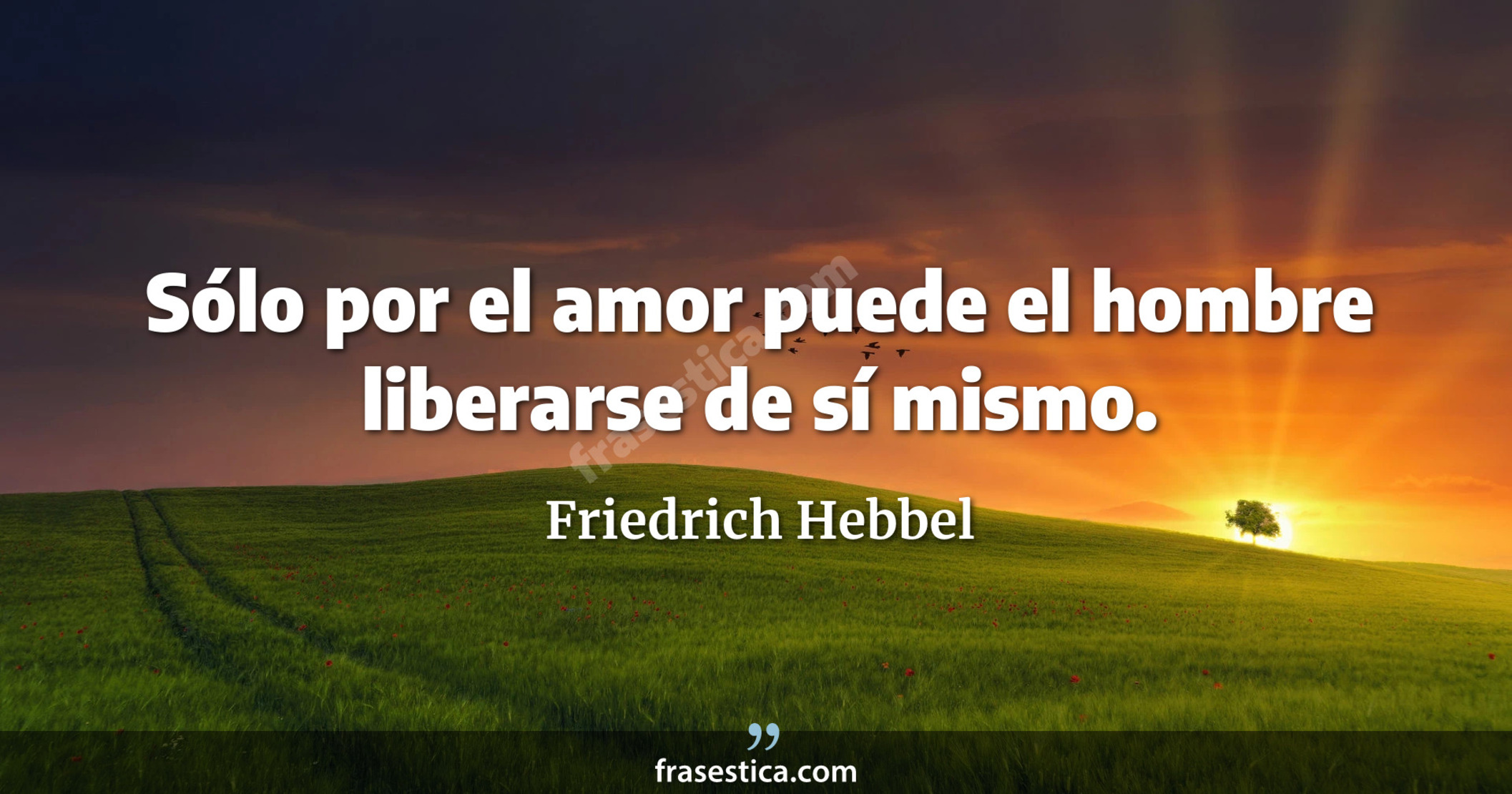 Sólo por el amor puede el hombre liberarse de sí mismo. - Friedrich Hebbel