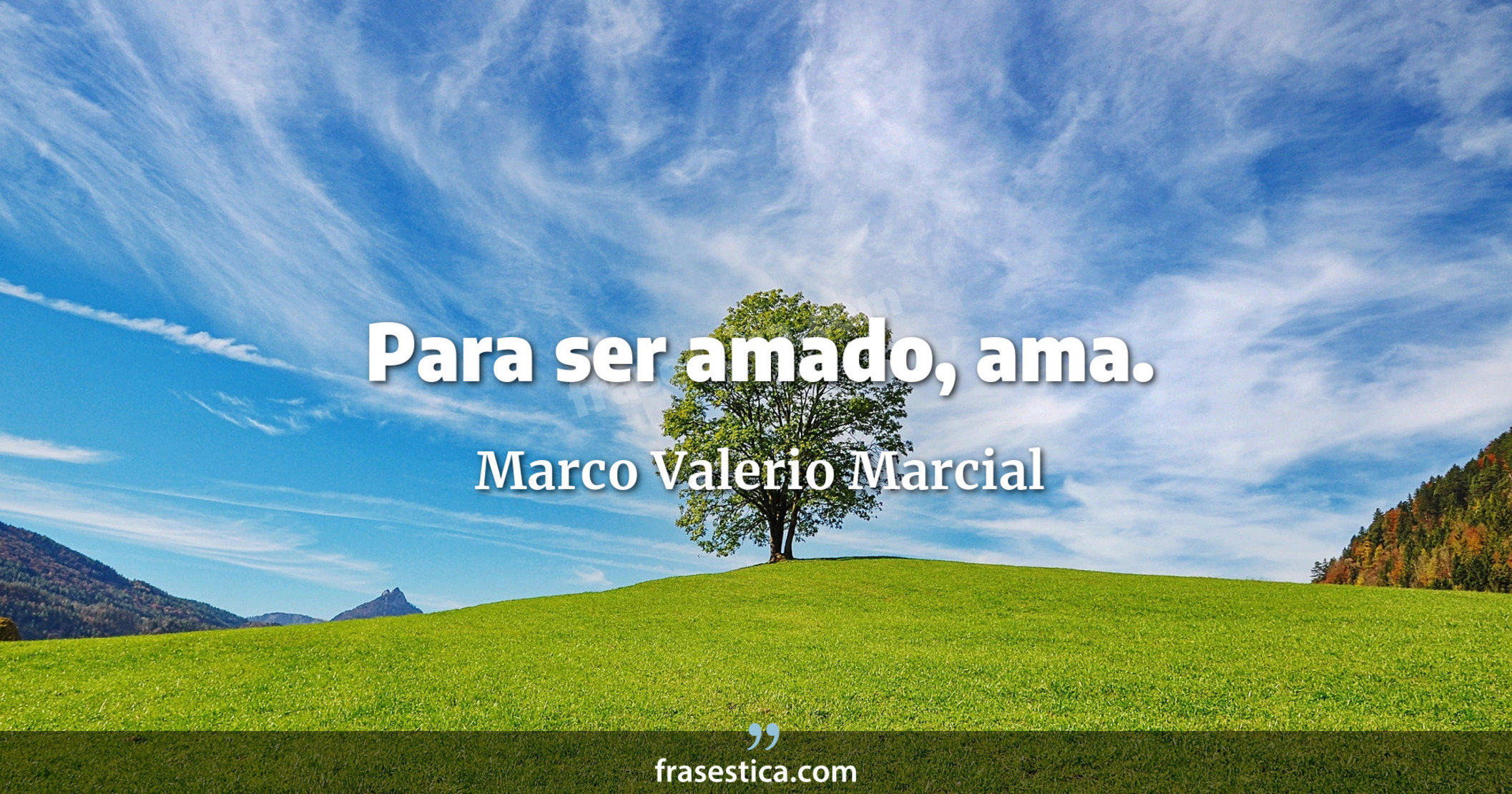 Para ser amado, ama. - Marco Valerio Marcial
