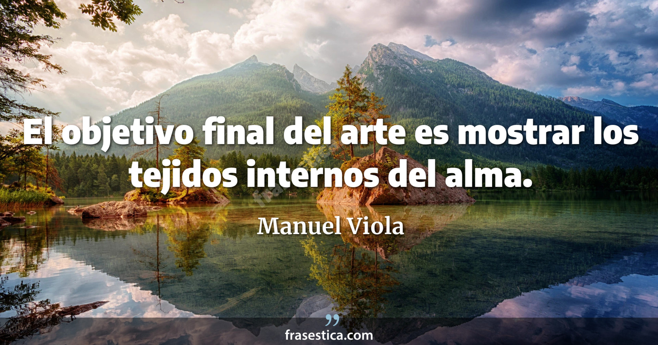 El objetivo final del arte es mostrar los tejidos internos del alma. - Manuel Viola