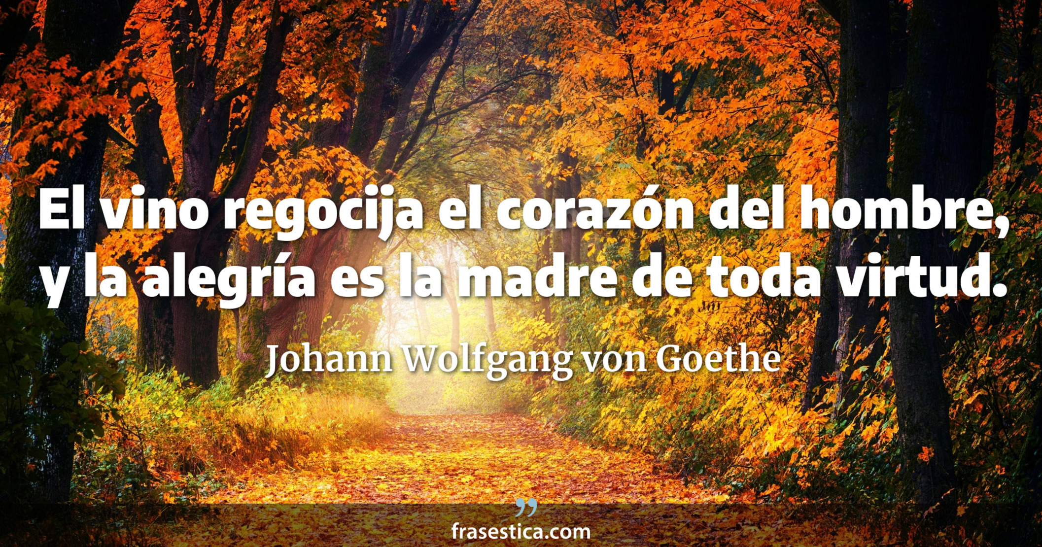 El vino regocija el corazón del hombre, y la alegría es la madre de toda virtud. - Johann Wolfgang von Goethe