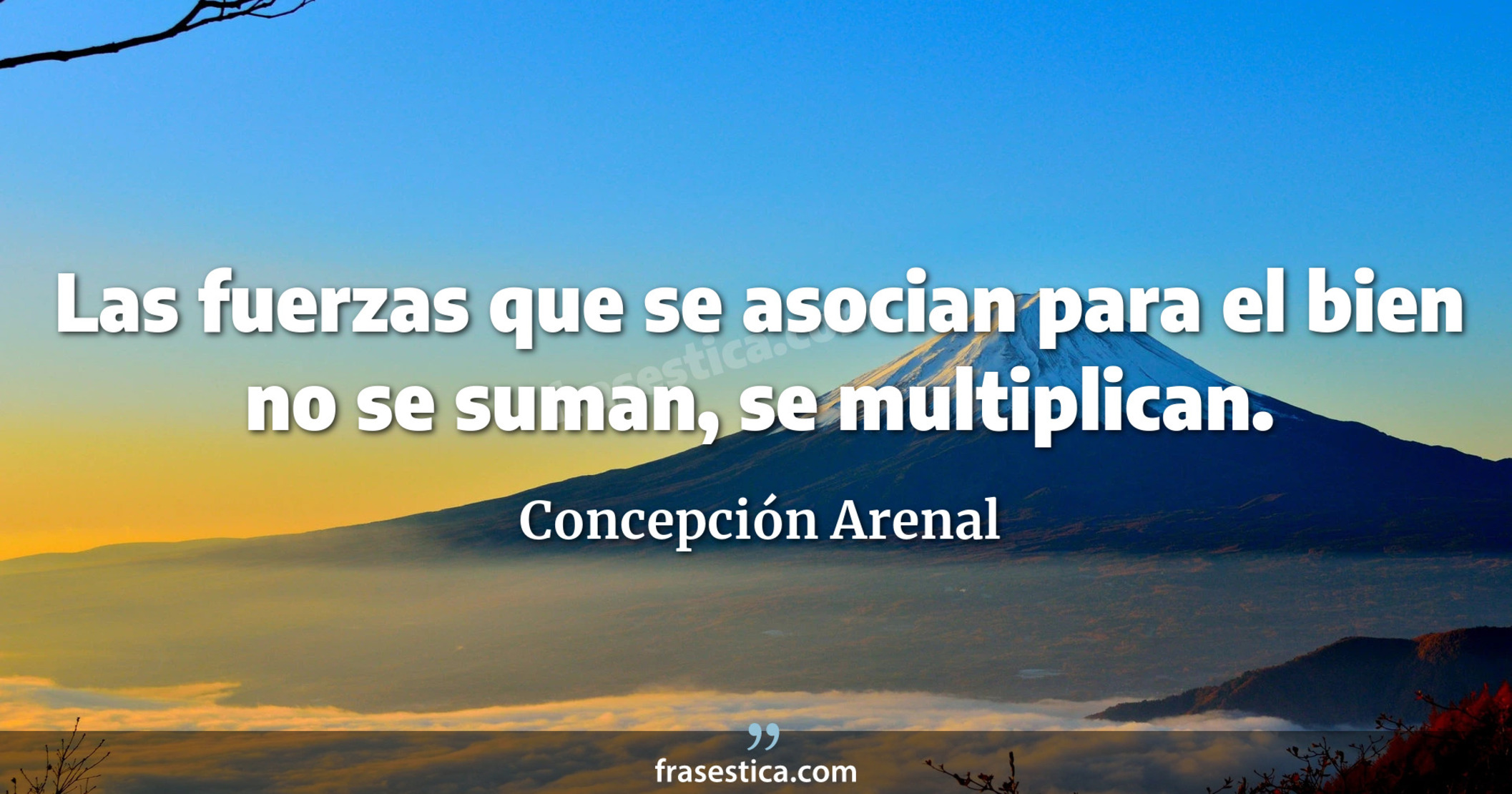 Las fuerzas que se asocian para el bien no se suman, se multiplican. - Concepción Arenal