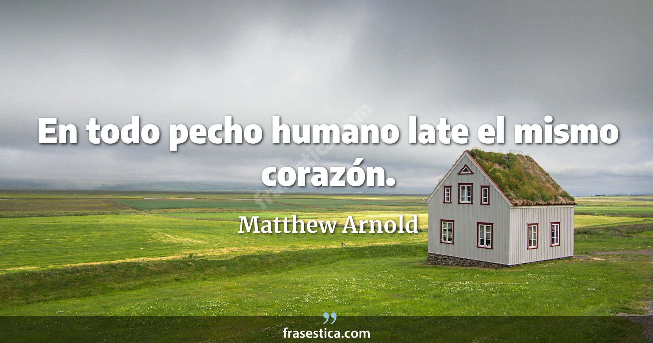 En todo pecho humano late el mismo corazón. - Matthew Arnold