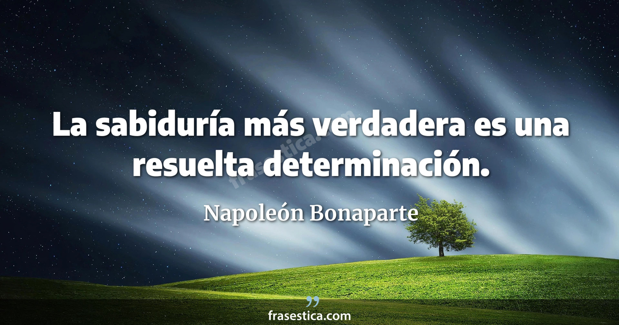 La sabiduría más verdadera es una resuelta determinación. - Napoleón Bonaparte
