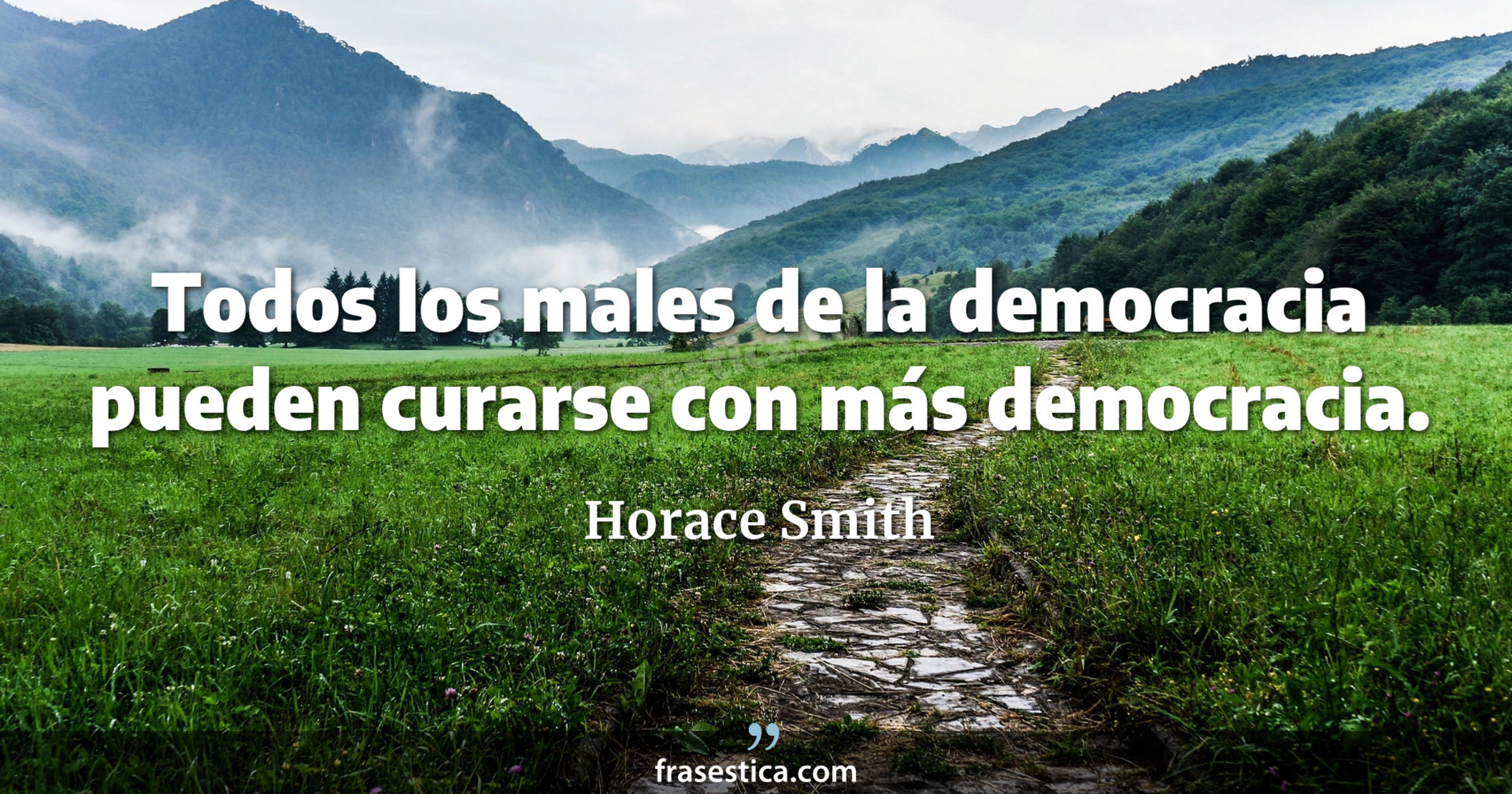 Todos los males de la democracia pueden curarse con más democracia. - Horace Smith