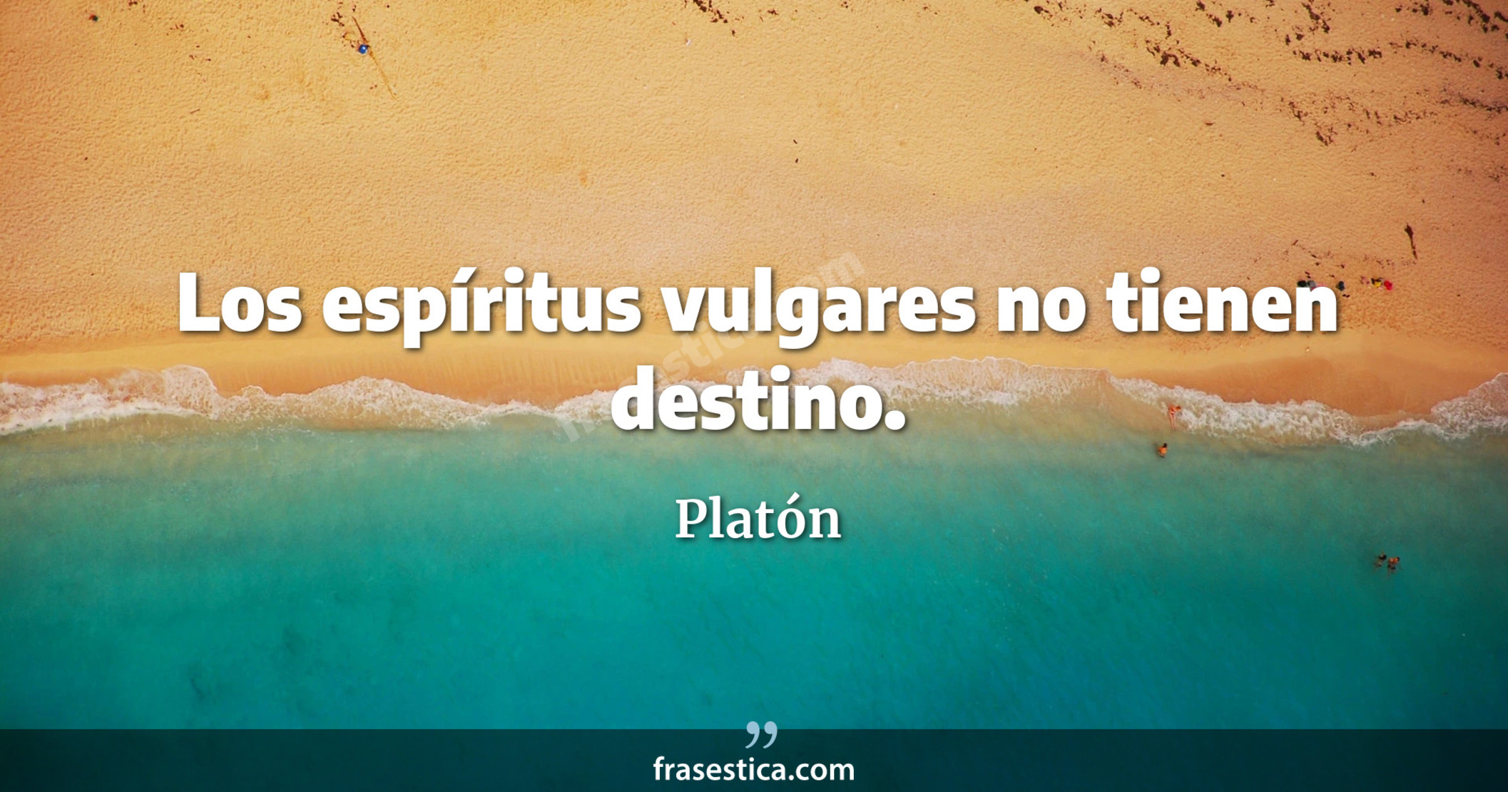 Los espíritus vulgares no tienen destino. - Platón