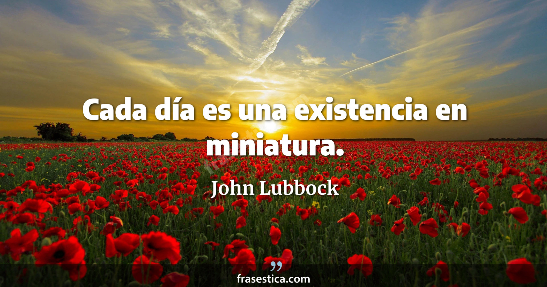 Cada día es una existencia en miniatura. - John Lubbock