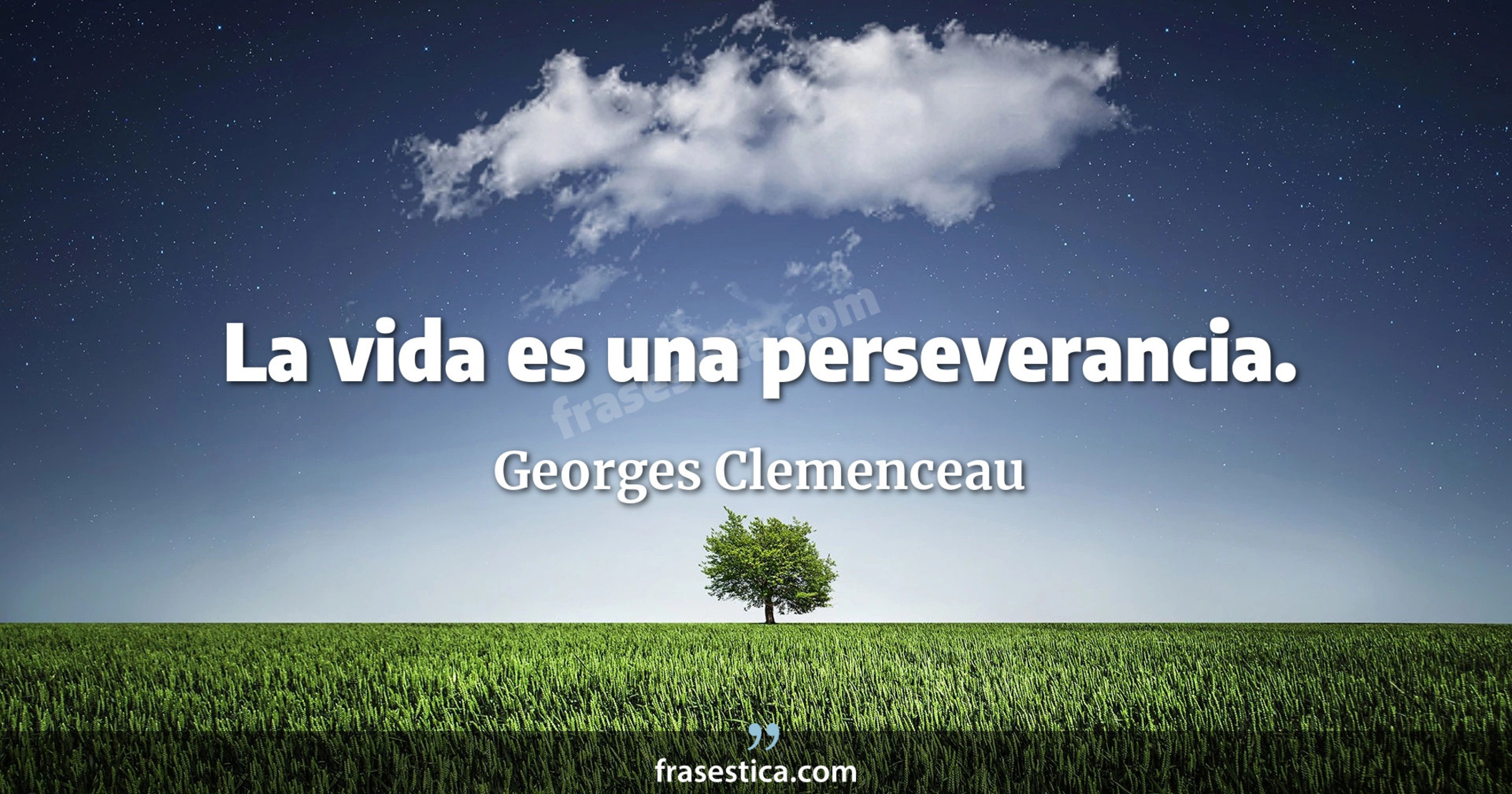 La vida es una perseverancia. - Georges Clemenceau
