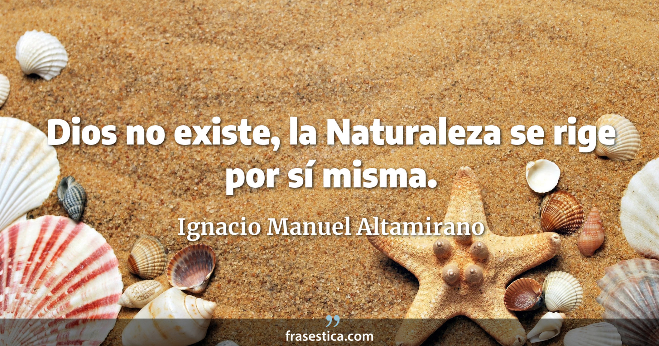 Dios no existe, la Naturaleza se rige por sí misma. - Ignacio Manuel Altamirano