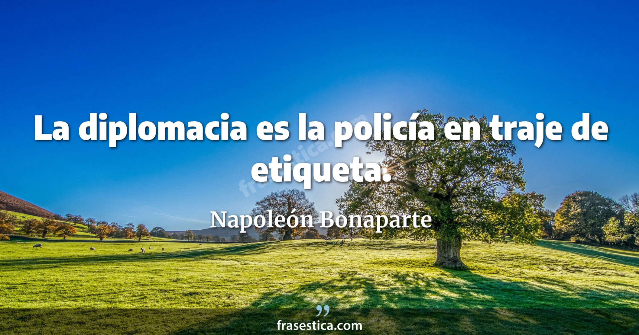 La diplomacia es la policía en traje de etiqueta. - Napoleón Bonaparte