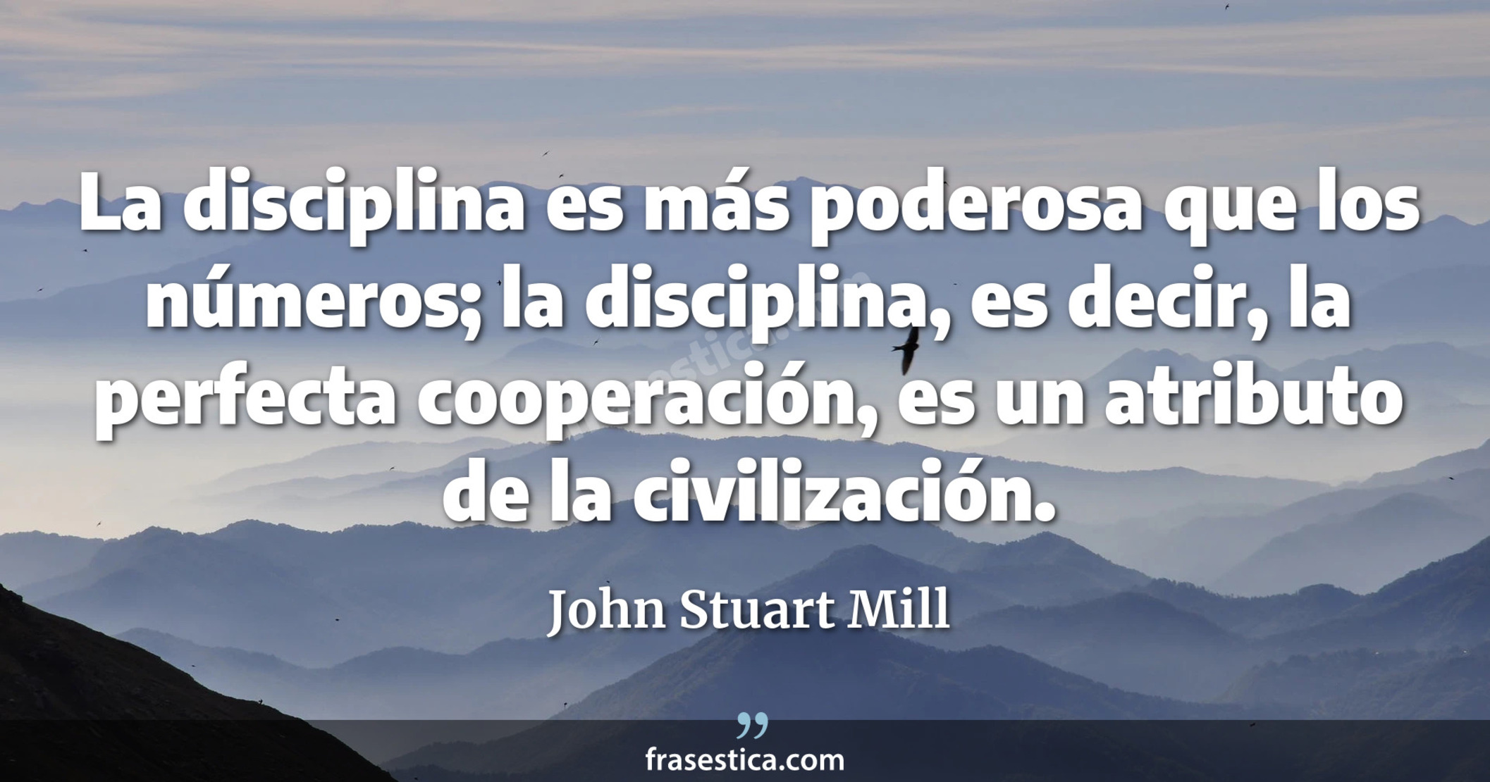 John Stuart Mill frase: La disciplina es más poderosa que los números; la  disciplina, es