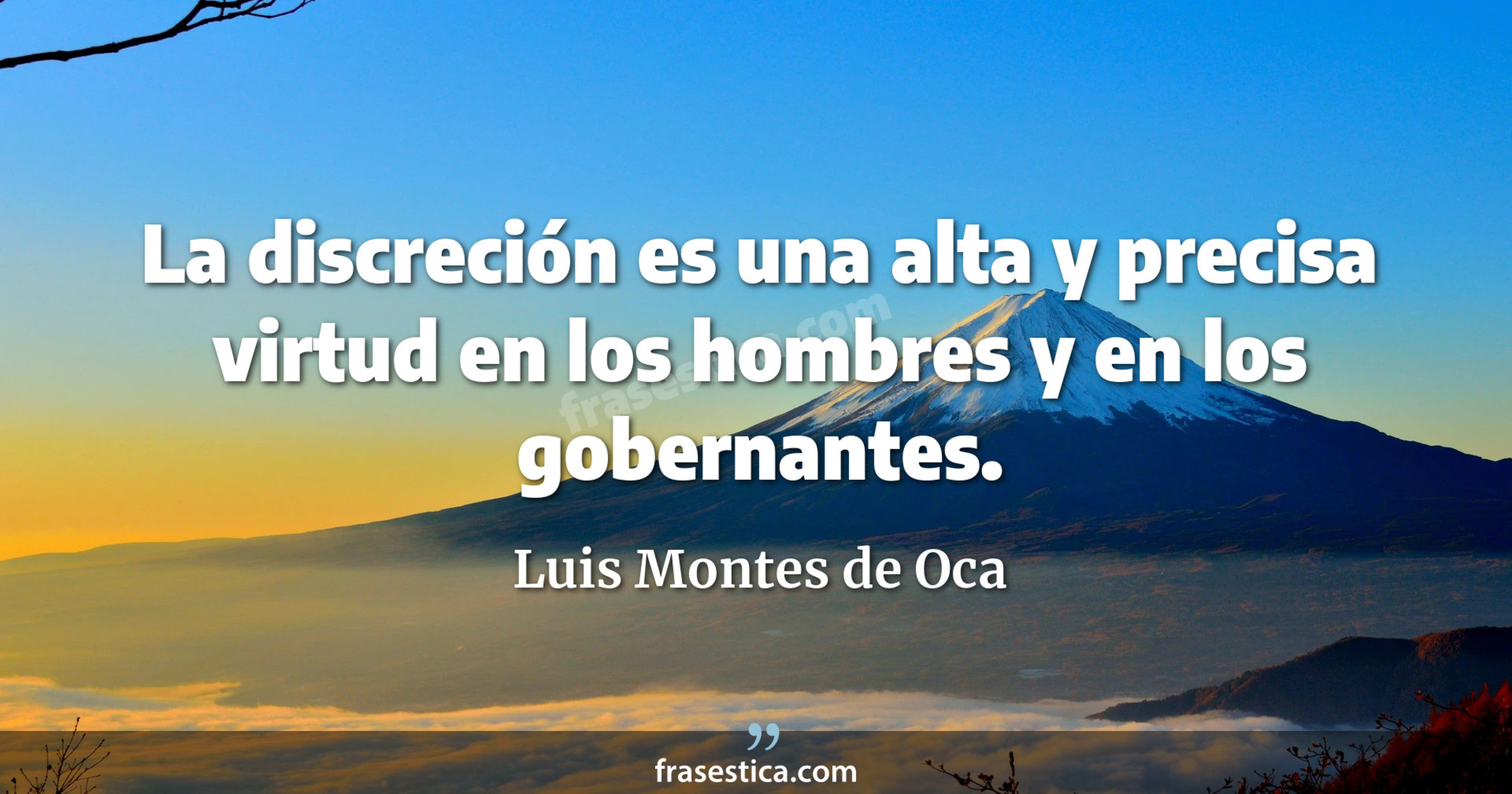 La discreción es una alta y precisa virtud en los hombres y en los gobernantes. - Luis Montes de Oca