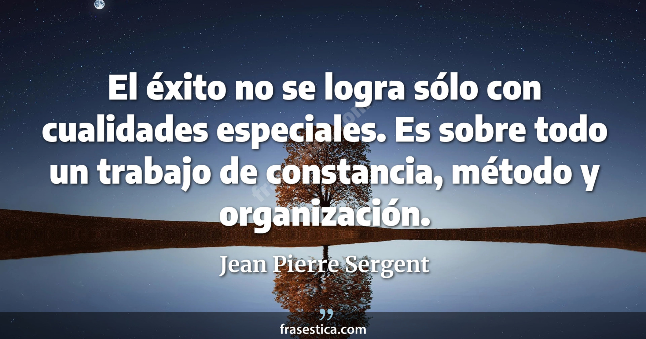 El éxito no se logra sólo con cualidades especiales. Es sobre todo un trabajo de constancia, método y organización. - Jean Pierre Sergent