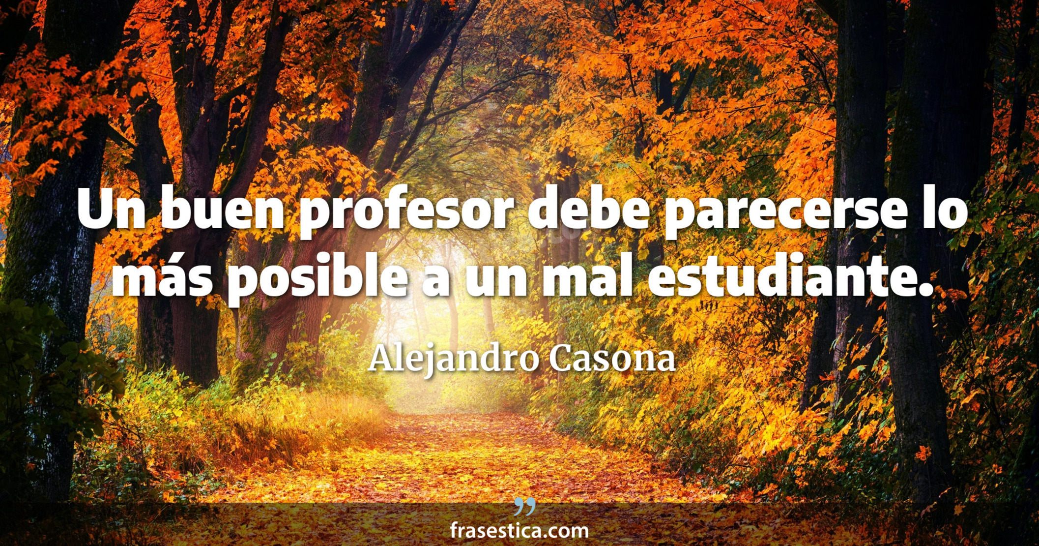 Un buen profesor debe parecerse lo más posible a un mal estudiante. - Alejandro Casona