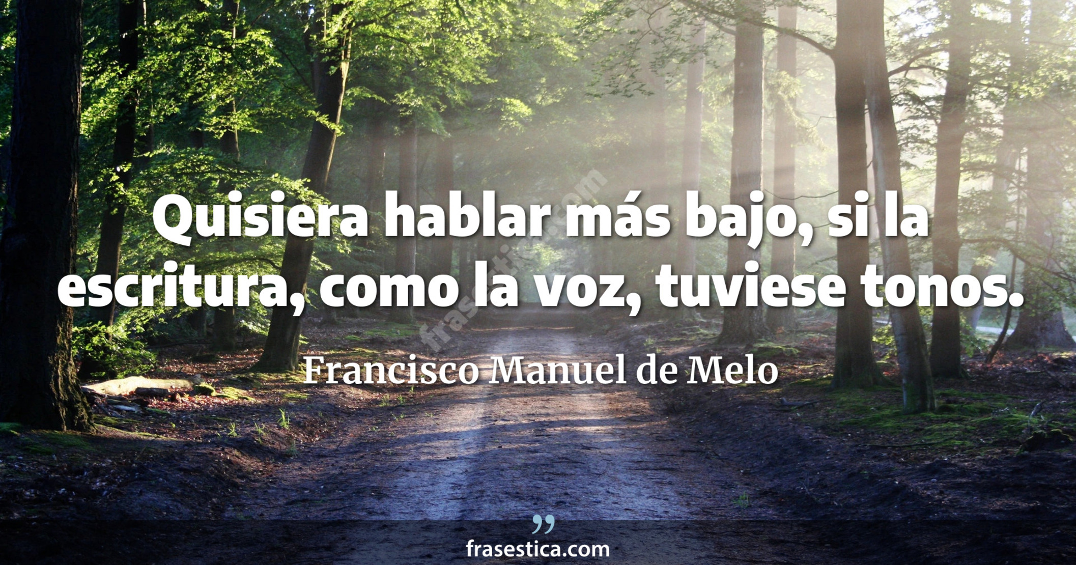 Quisiera hablar más bajo, si la escritura, como la voz, tuviese tonos. - Francisco Manuel de Melo