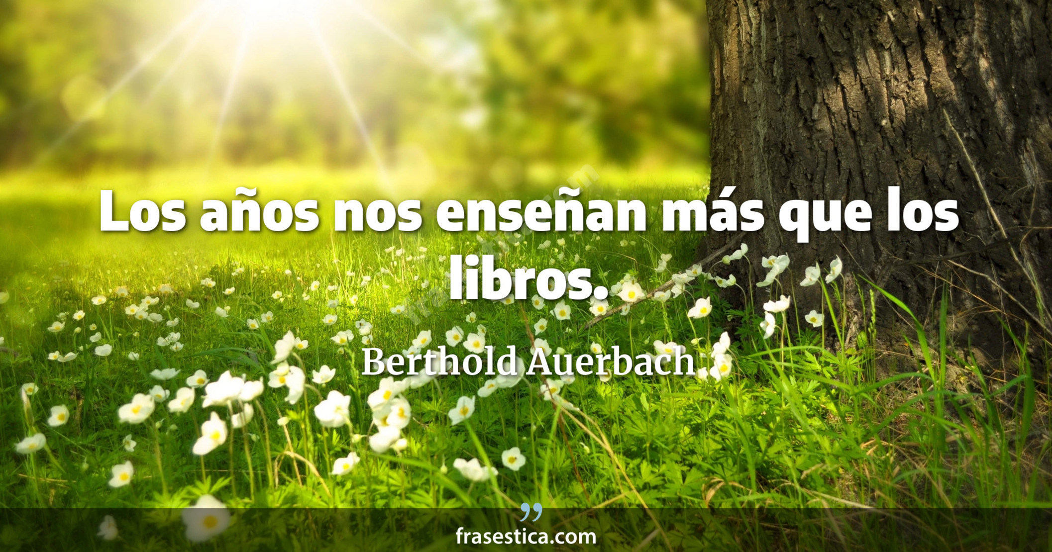 Los años nos enseñan más que los libros. - Berthold Auerbach