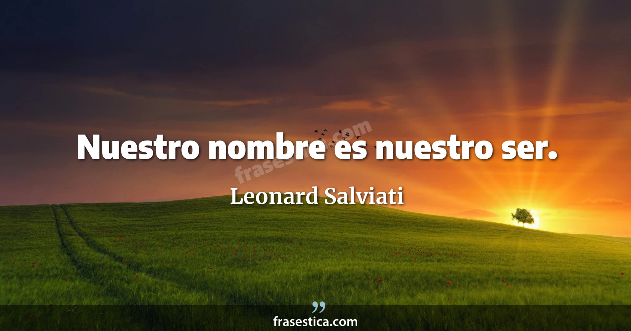 Nuestro nombre es nuestro ser. - Leonard Salviati