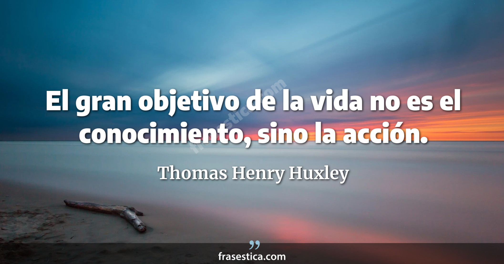 El gran objetivo de la vida no es el conocimiento, sino la acción. - Thomas Henry Huxley