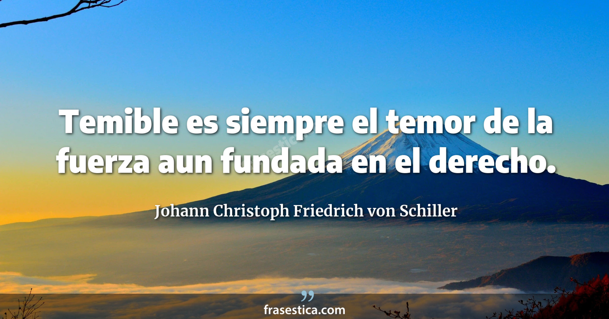 Temible es siempre el temor de la fuerza aun fundada en el derecho. - Johann Christoph Friedrich von Schiller