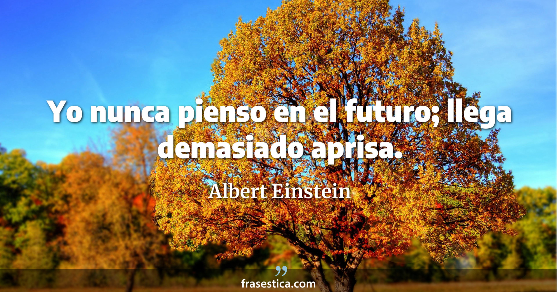 Yo nunca pienso en el futuro; llega demasiado aprisa. - Albert Einstein