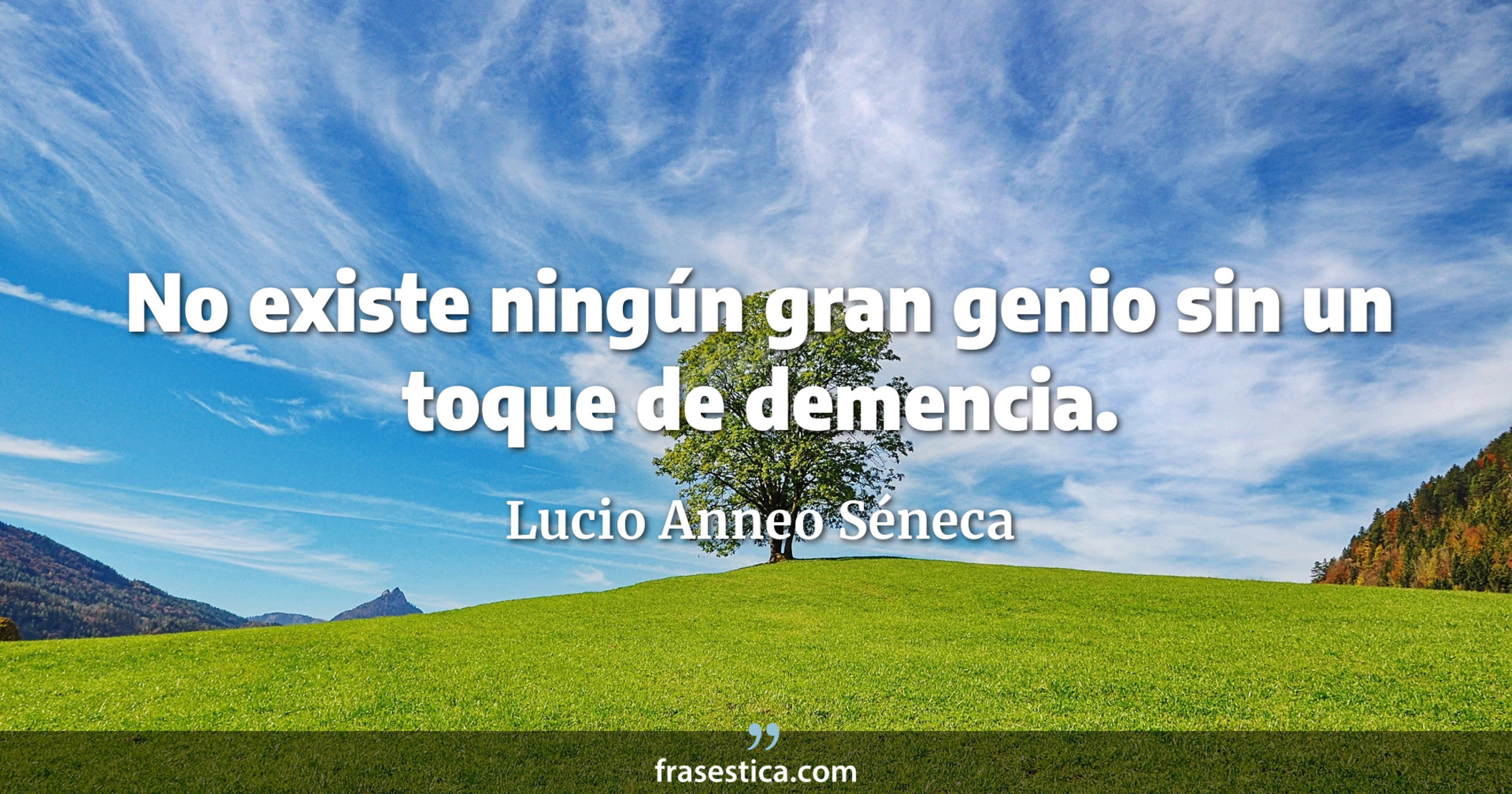 No existe ningún gran genio sin un toque de demencia. - Lucio Anneo Séneca