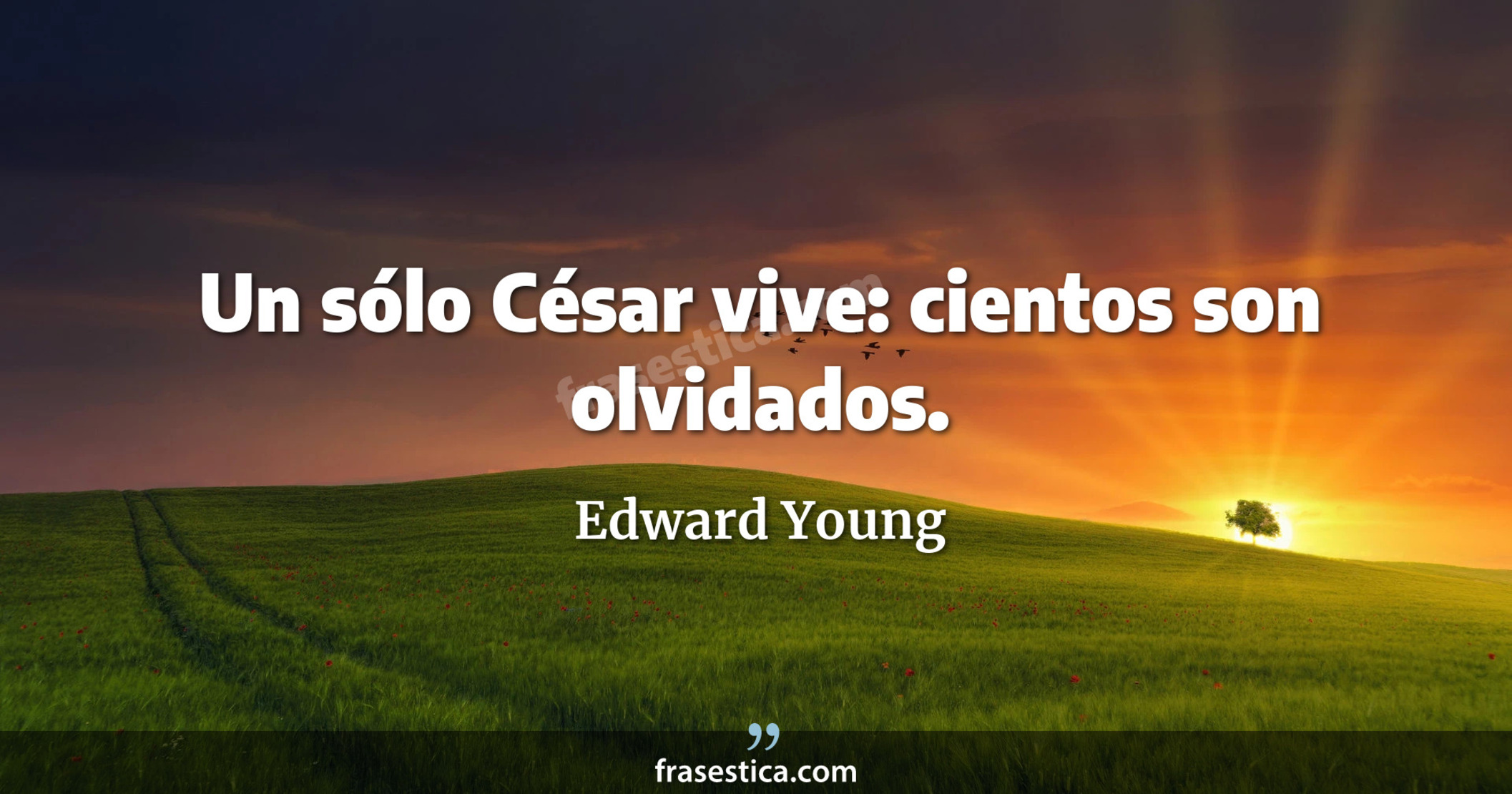 Un sólo César vive: cientos son olvidados. - Edward Young