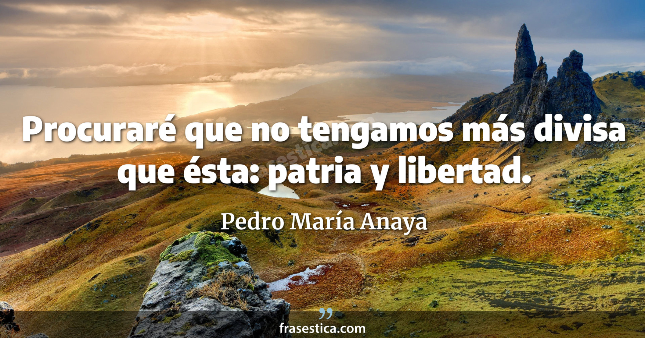 Procuraré que no tengamos más divisa que ésta: patria y libertad. - Pedro María Anaya