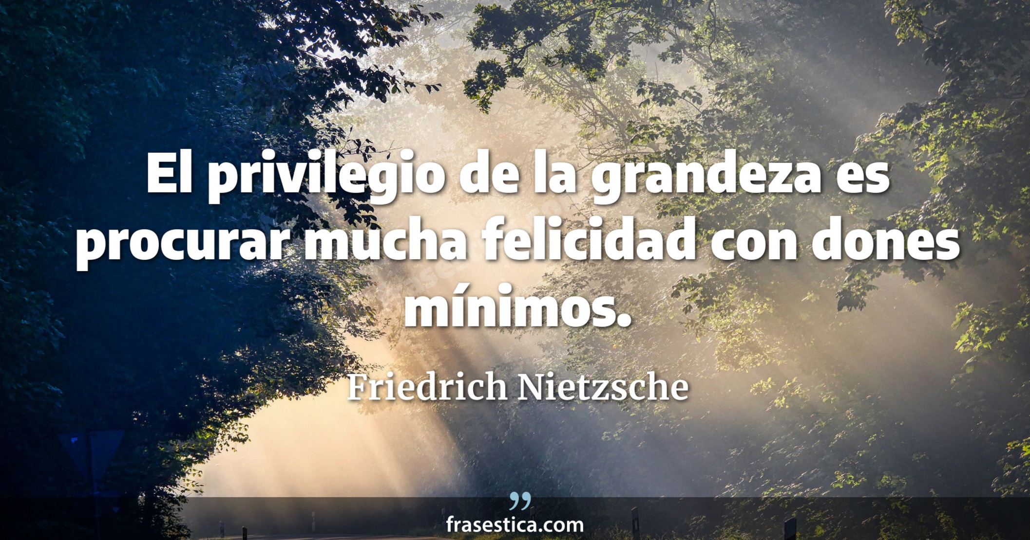 El privilegio de la grandeza es procurar mucha felicidad con dones mínimos. - Friedrich Nietzsche