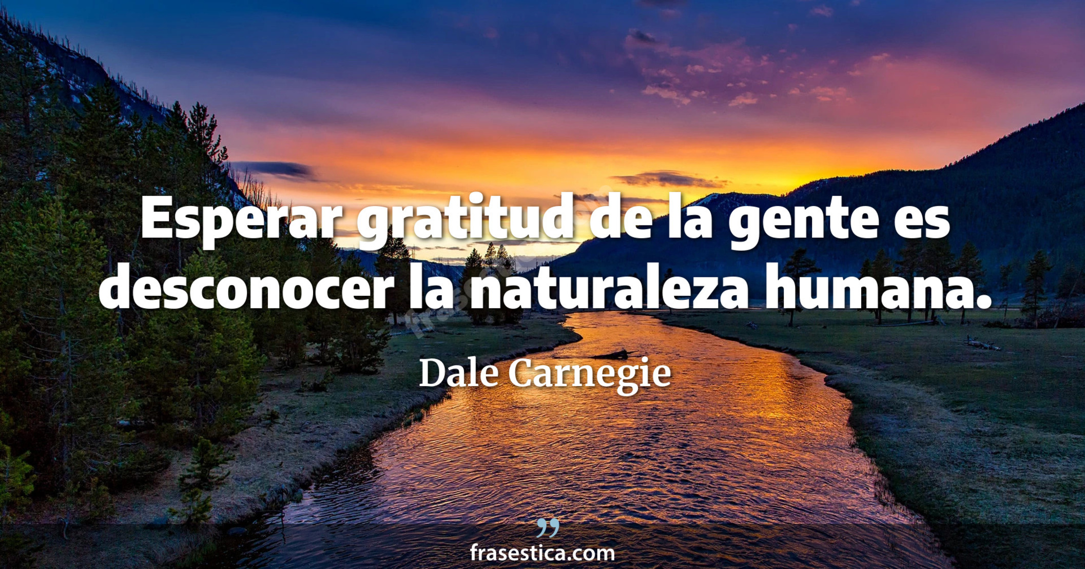 Esperar gratitud de la gente es desconocer la naturaleza humana. - Dale Carnegie