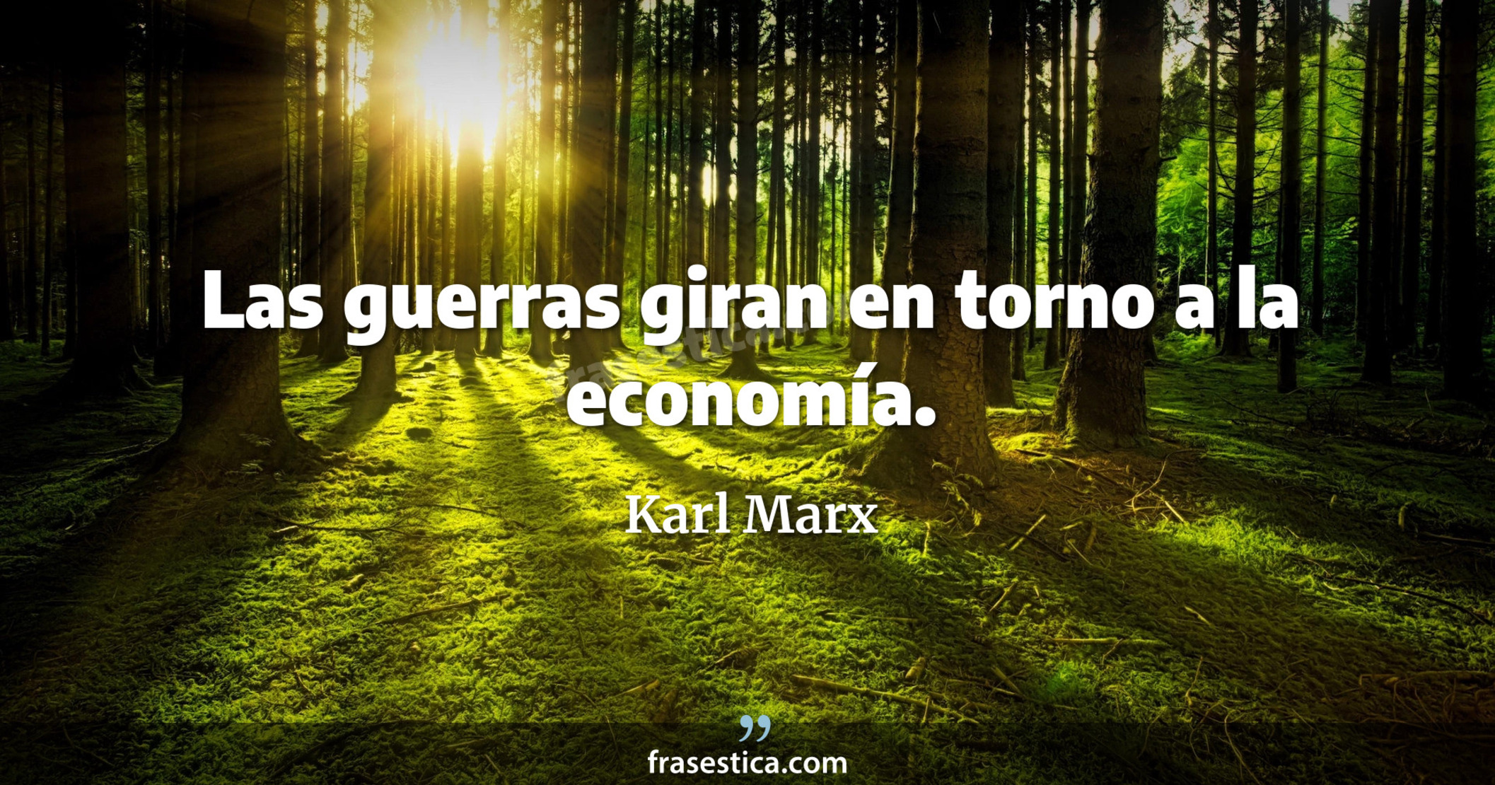 Las guerras giran en torno a la economía. - Karl Marx
