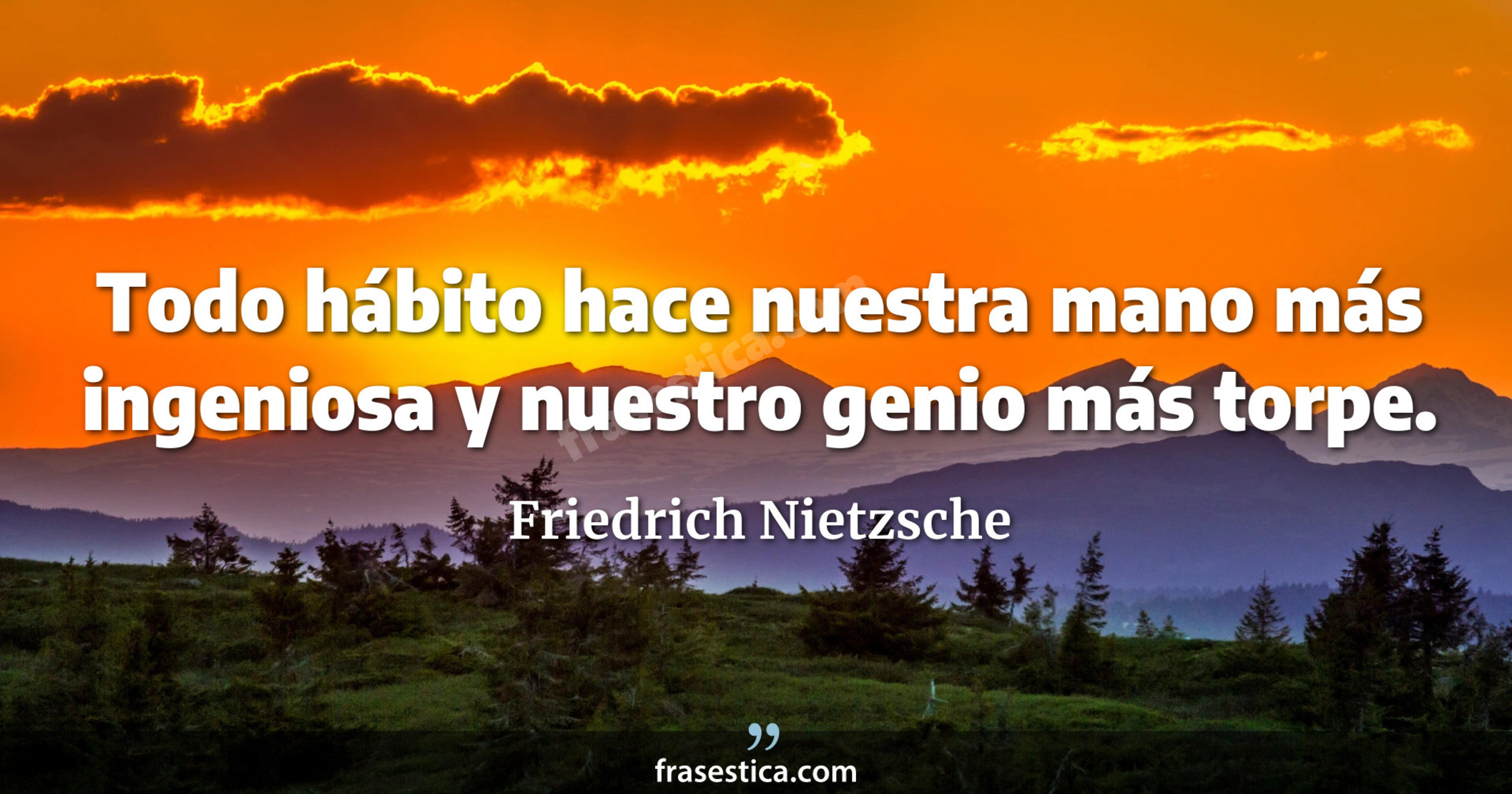 Todo hábito hace nuestra mano más ingeniosa y nuestro genio más torpe. - Friedrich Nietzsche