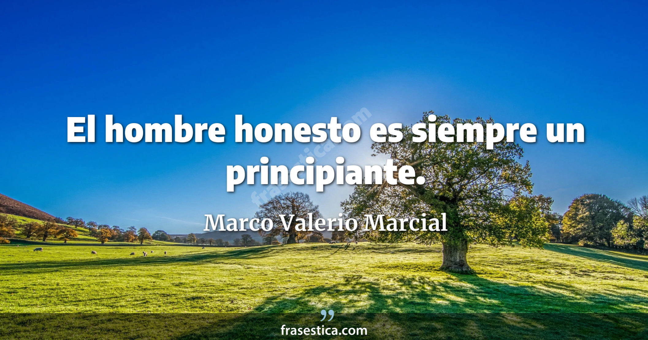 El hombre honesto es siempre un principiante. - Marco Valerio Marcial