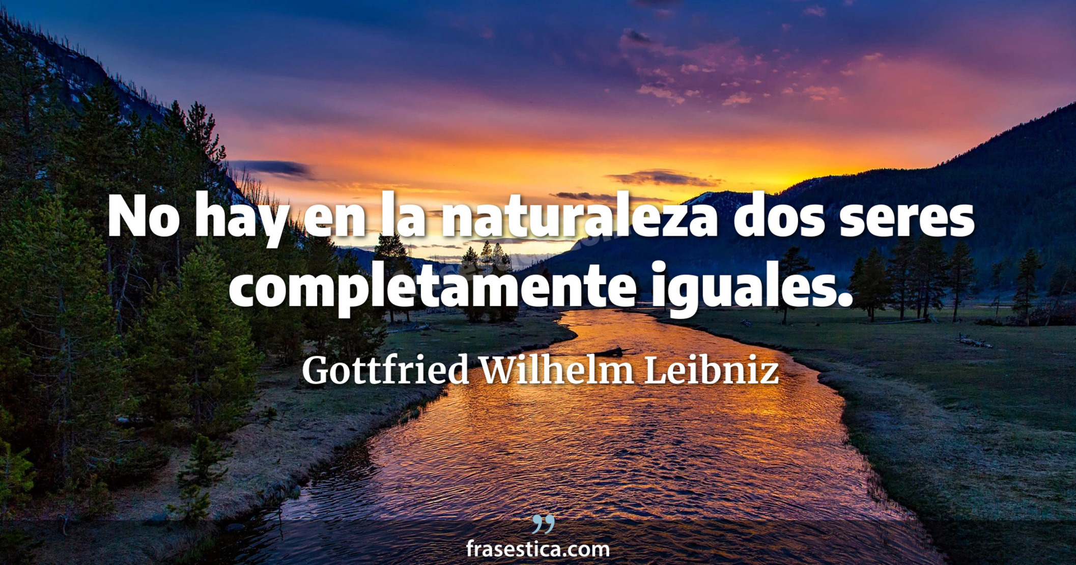 No hay en la naturaleza dos seres completamente iguales. - Gottfried Wilhelm Leibniz