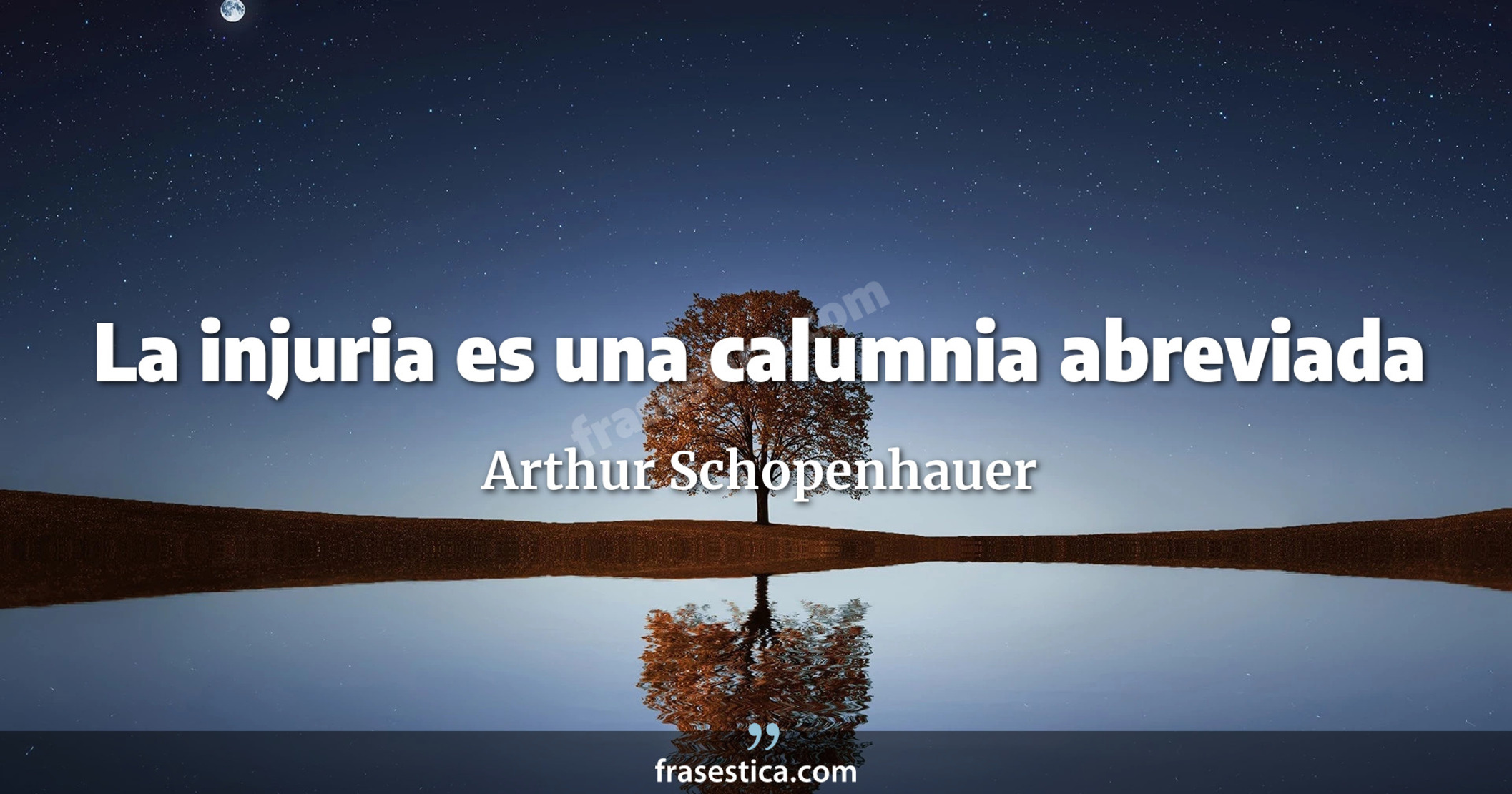 La injuria es una calumnia abreviada - Arthur Schopenhauer